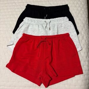 Women's Casual Shorts 3-Pack - Red, Gray, Black